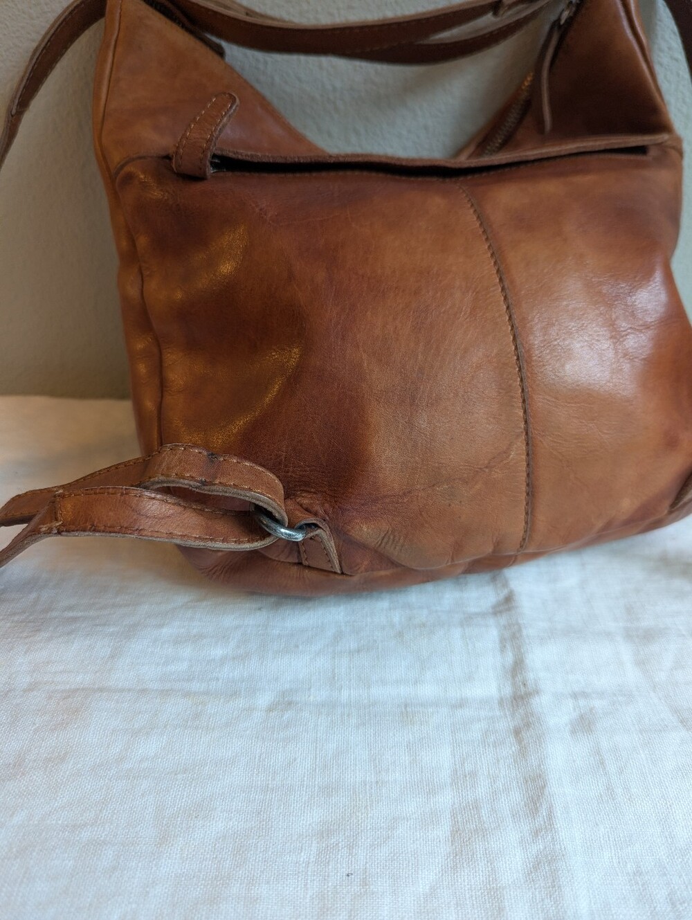 Vilenca Holland Anthropologie Woven Leather Backpack Bag Purse Patina Travel - Picture 5 of 14